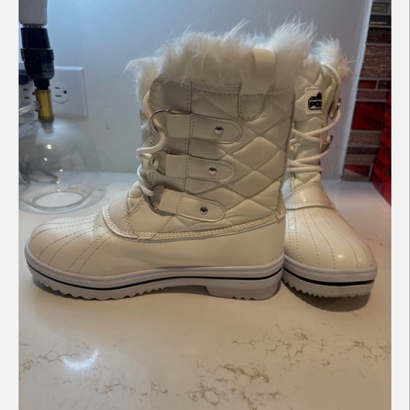 Polar Womens Snow Boot Nylon Short Fur Rain Winter Waterproof Snow Boots Sz 6 - Picture 4 of 9
